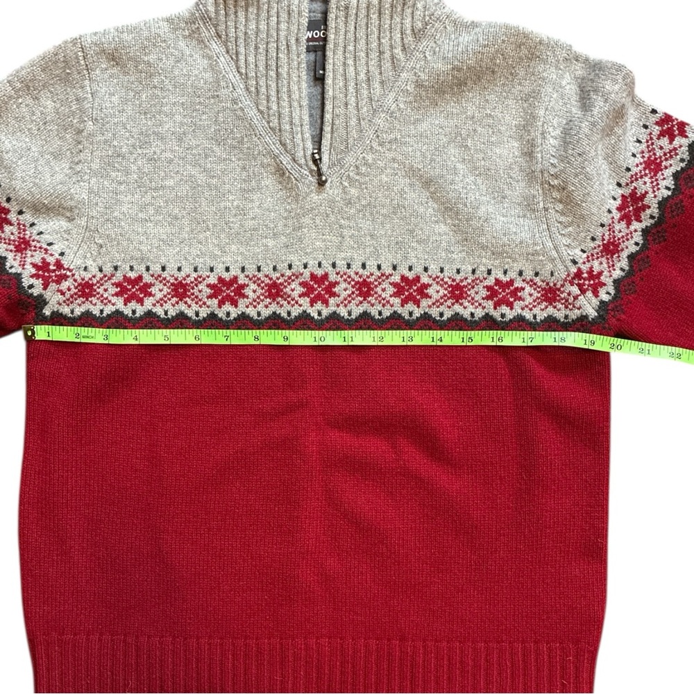 Woolrich 100% Lambswool Fair Isle Sweater Large Red - Picture 8 of 8